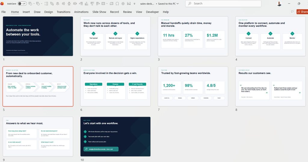 Sales Deck PowerPoint Presentation: 10 Winning Slide Ideas