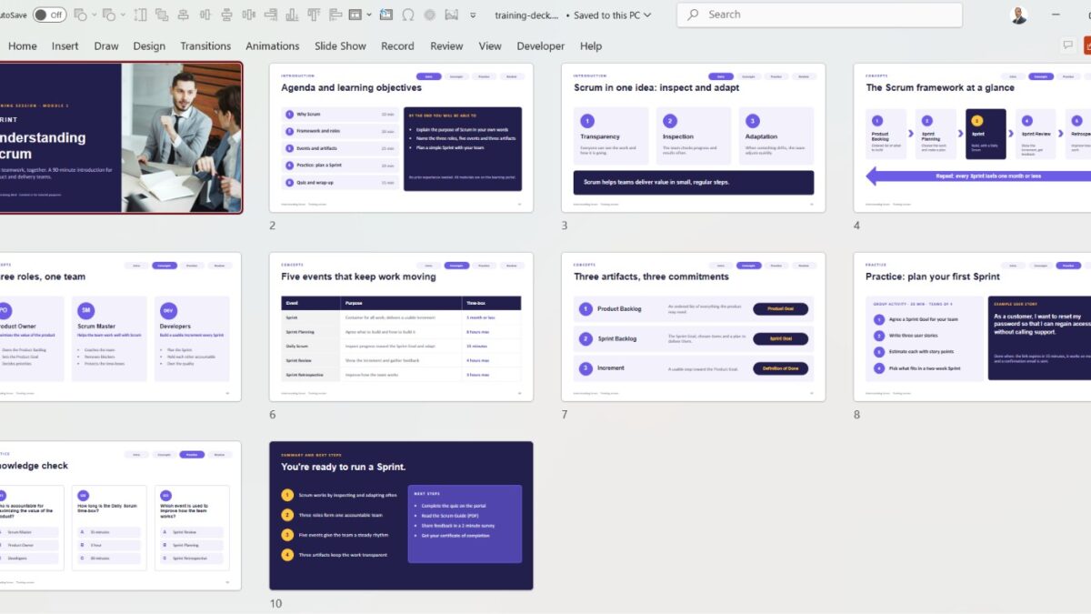 Modern Training Deck PowerPoint Presentation Design: 10 Interactive Slide Ideas